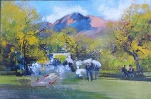 Impressionist artist Derric Van Rensburg painted this painting "live" in about one hour at Lanserac Spa in Stellenbosch